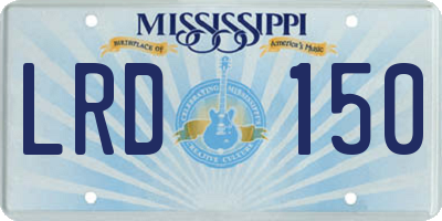 MS license plate LRD150