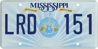MS license plate LRD151