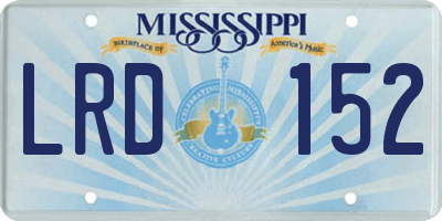 MS license plate LRD152