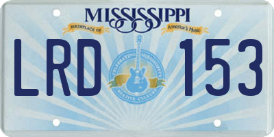 MS license plate LRD153