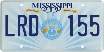 MS license plate LRD155