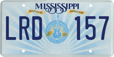 MS license plate LRD157