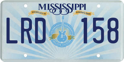 MS license plate LRD158