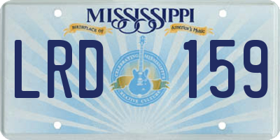MS license plate LRD159
