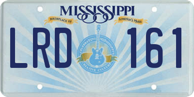 MS license plate LRD161