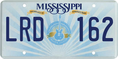 MS license plate LRD162