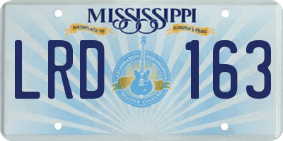 MS license plate LRD163