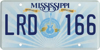 MS license plate LRD166
