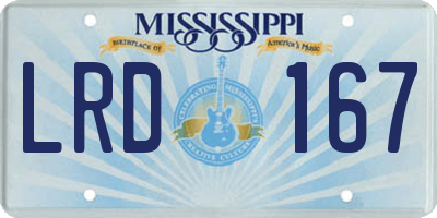 MS license plate LRD167