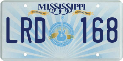 MS license plate LRD168