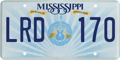 MS license plate LRD170