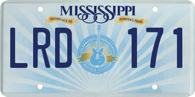 MS license plate LRD171