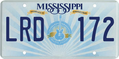 MS license plate LRD172