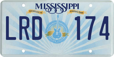 MS license plate LRD174