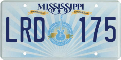 MS license plate LRD175