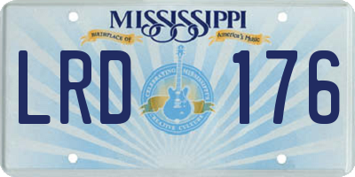 MS license plate LRD176