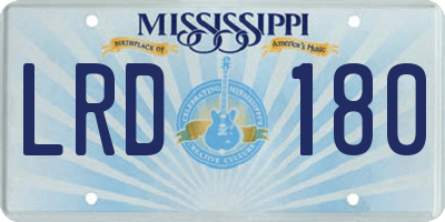 MS license plate LRD180