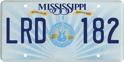 MS license plate LRD182