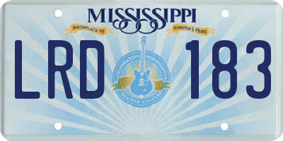 MS license plate LRD183