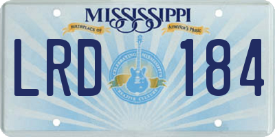 MS license plate LRD184