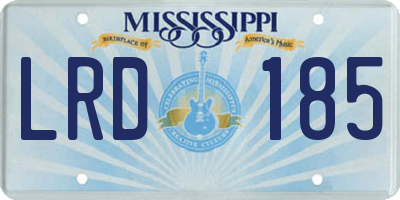 MS license plate LRD185