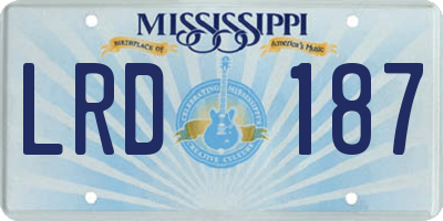 MS license plate LRD187