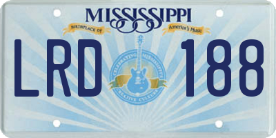 MS license plate LRD188