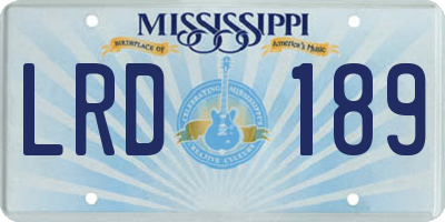 MS license plate LRD189
