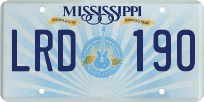 MS license plate LRD190