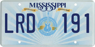 MS license plate LRD191