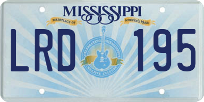 MS license plate LRD195