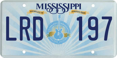 MS license plate LRD197