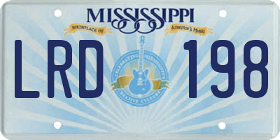 MS license plate LRD198