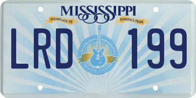 MS license plate LRD199