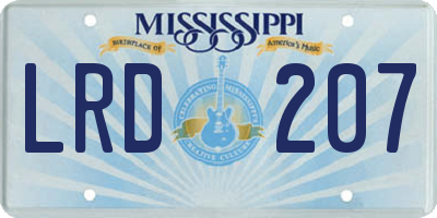 MS license plate LRD207