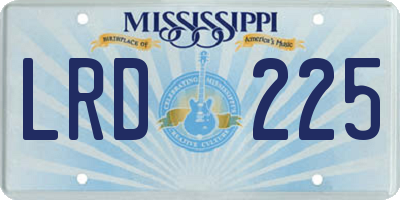 MS license plate LRD225