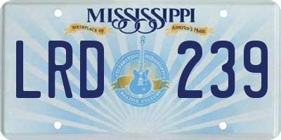 MS license plate LRD239