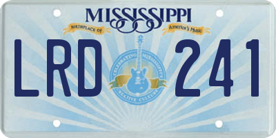 MS license plate LRD241
