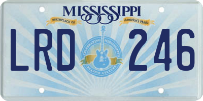 MS license plate LRD246