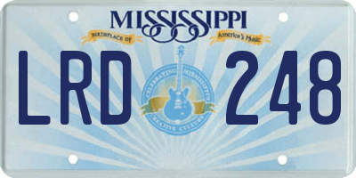 MS license plate LRD248