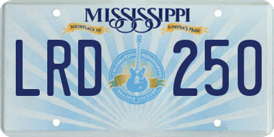 MS license plate LRD250