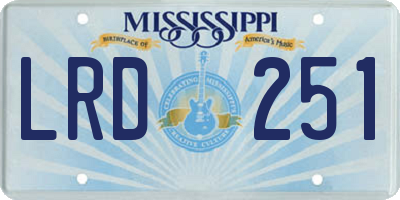 MS license plate LRD251