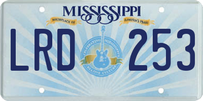 MS license plate LRD253