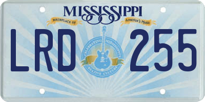 MS license plate LRD255