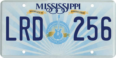 MS license plate LRD256