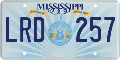 MS license plate LRD257