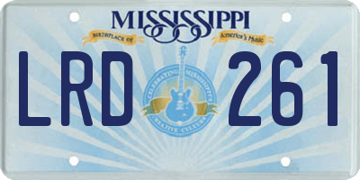 MS license plate LRD261