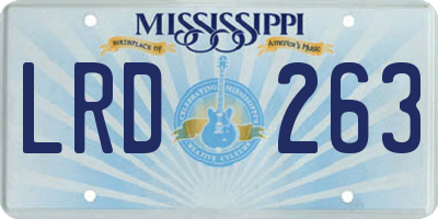 MS license plate LRD263