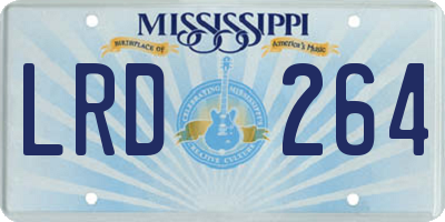 MS license plate LRD264
