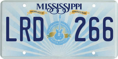 MS license plate LRD266